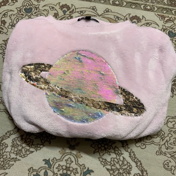 (Girls 10-12) pink sequin sweater - Picture 6 of 8